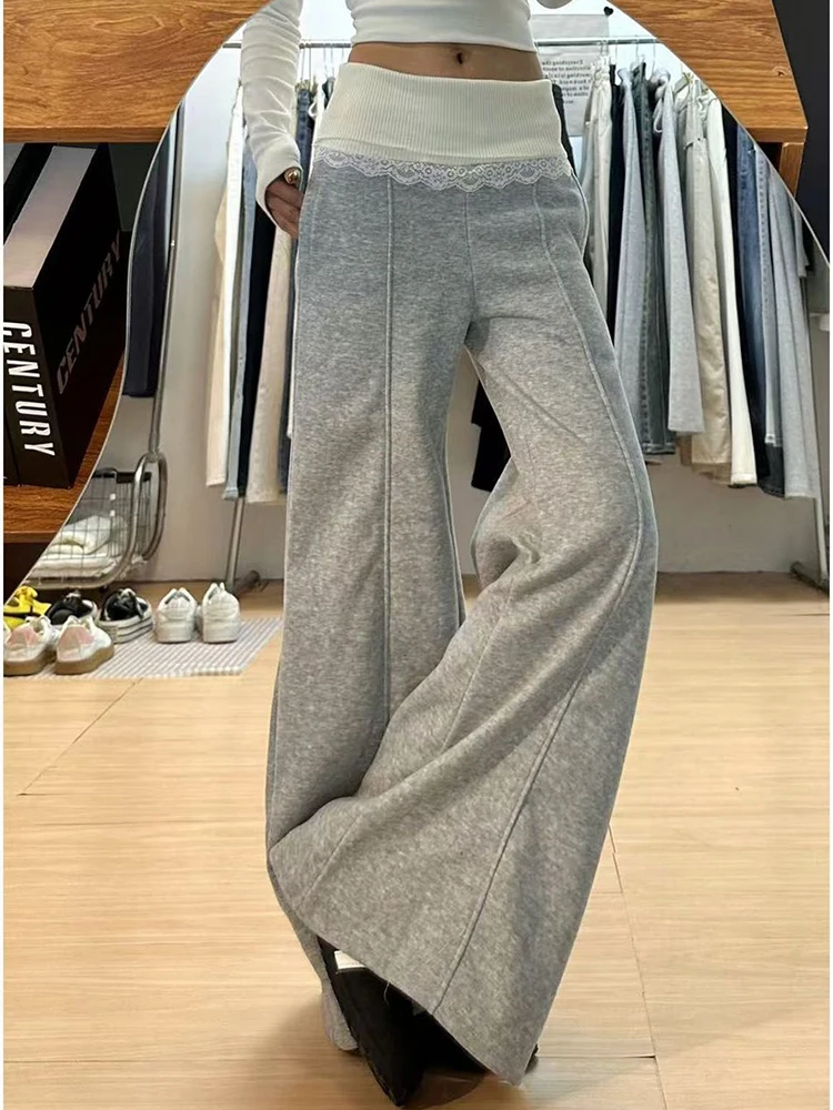 Pantalones Harajuku Y2K para mujer, ropa de calle de los años 2000, pantalones de chándal holgados Vintage de los años 90, pantalones para correr de pierna ancha de cintura alta Retro, ropa nueva