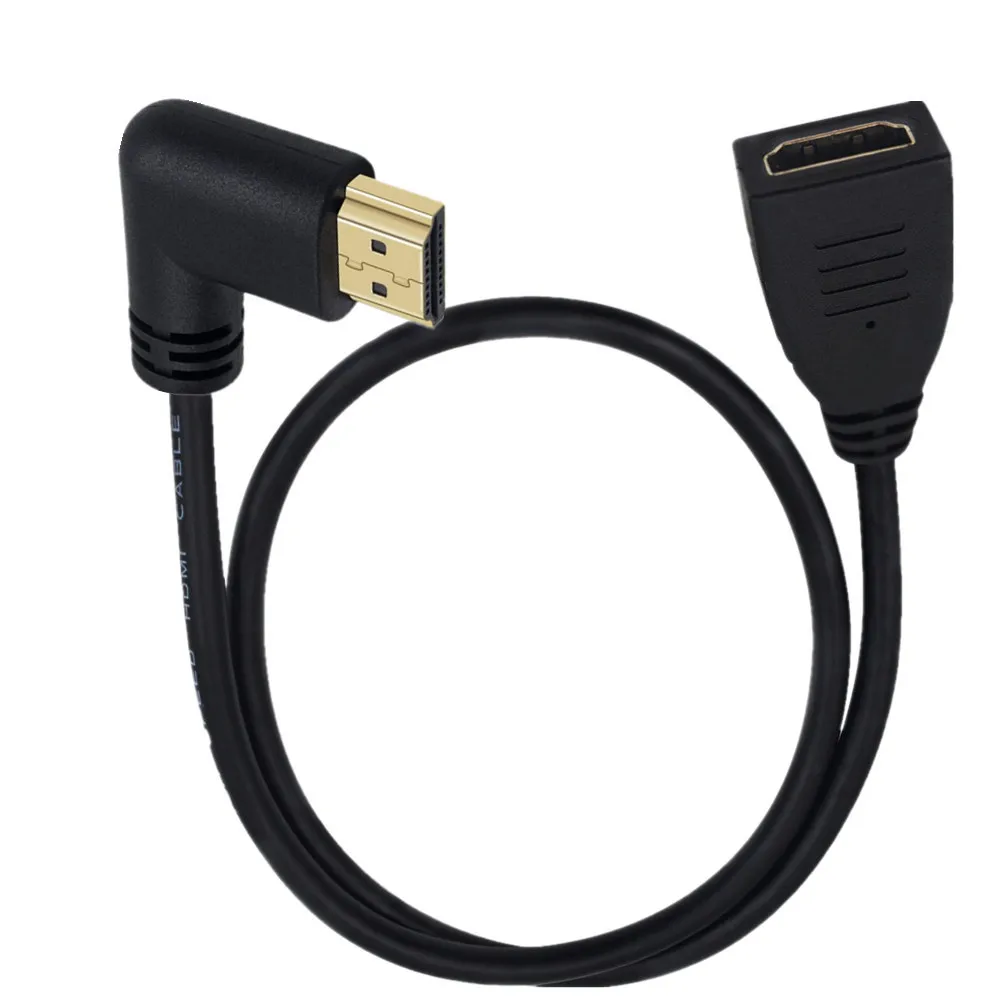 Cable de extensión de 180cm compatible con HDMI macho a hembra, 90 grados, 2,0 v, 4K x 2K, 60HZ, utilizado para HD TV LCD Notebook PS3 proyector