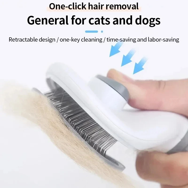 Cepillo para perros y gatos, peine autolimpiante para quitar el pelo de mascotas, herramientas de aseo para perros y gatos, peine para desmastar mascotas, accesorios para perros