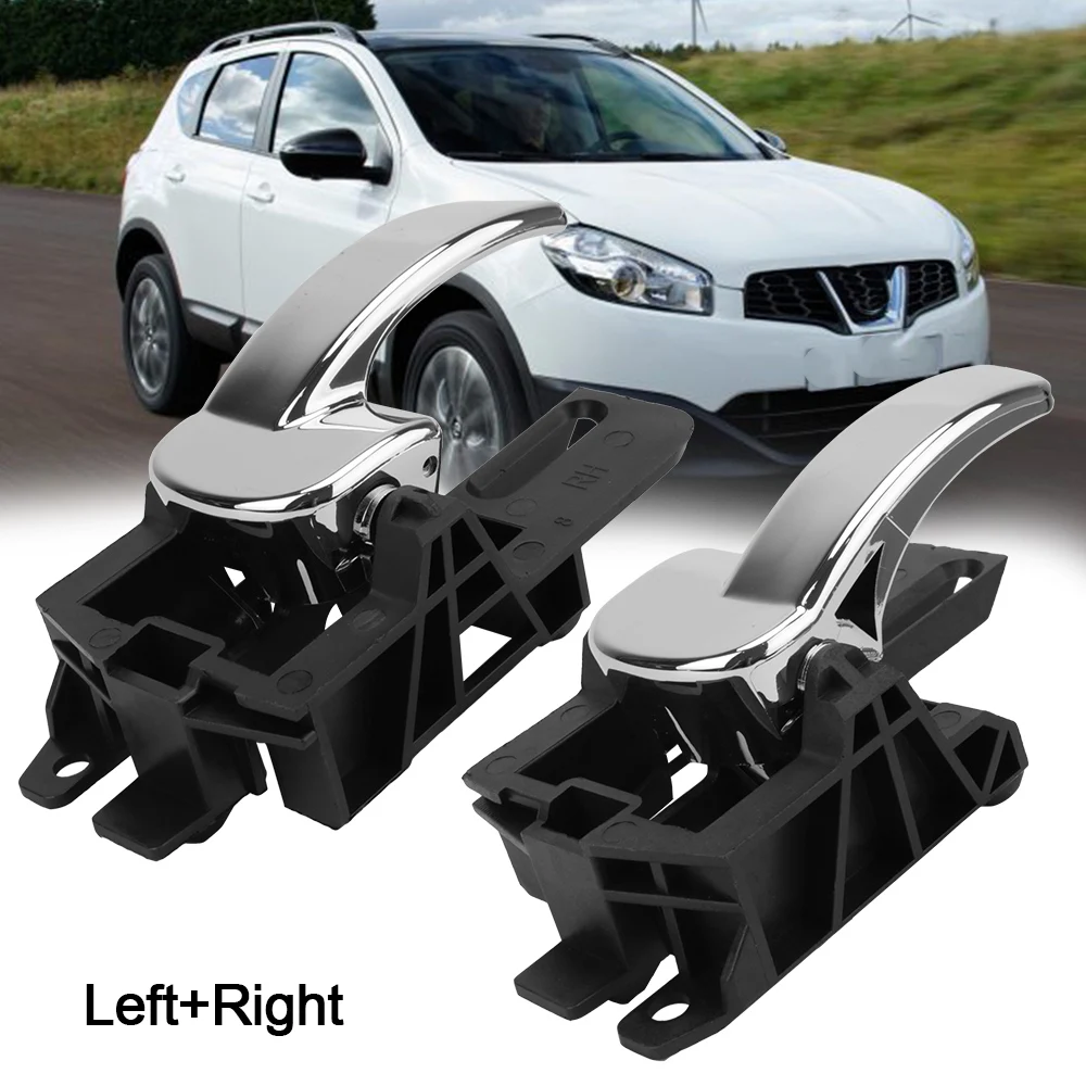 Manijas de puerta Interior de coche, manija de 2 piezas para Nissan Qashqai J10, 2007, 2008, 2009, 2010, 2011, 2012, 2013, 80670JD00E, 80671JD00E