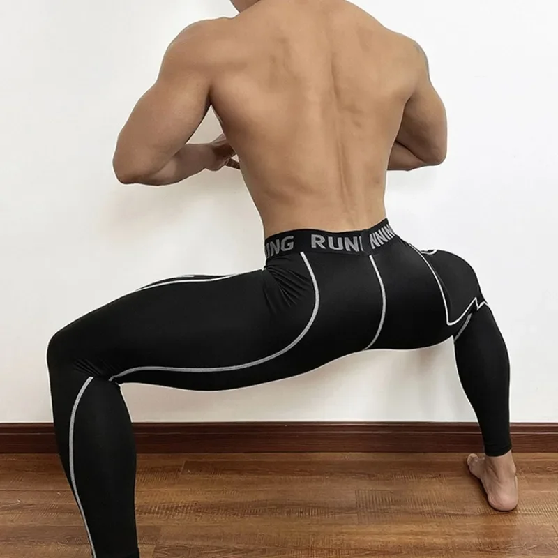 Pantalones de compresión ajustados para hombre, ropa deportiva de secado rápido, mallas para correr, mallas para hombre, entrenamiento físico, mallas deportivas sexis para gimnasio