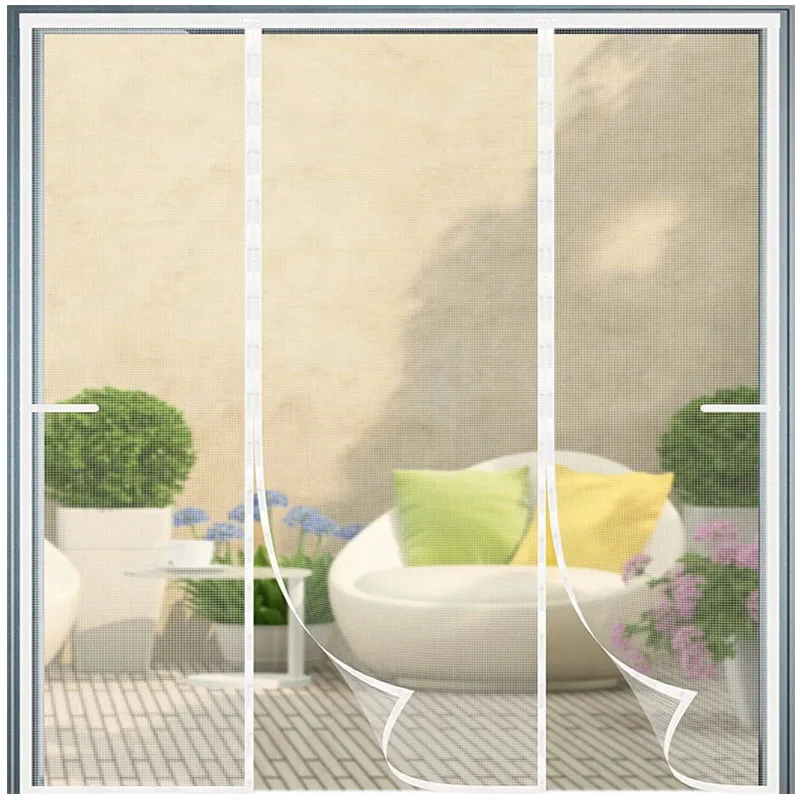 Mosquitera magnética para puerta, cortina de malla Invisible con cierre automático para cocina, sala de estar interior
