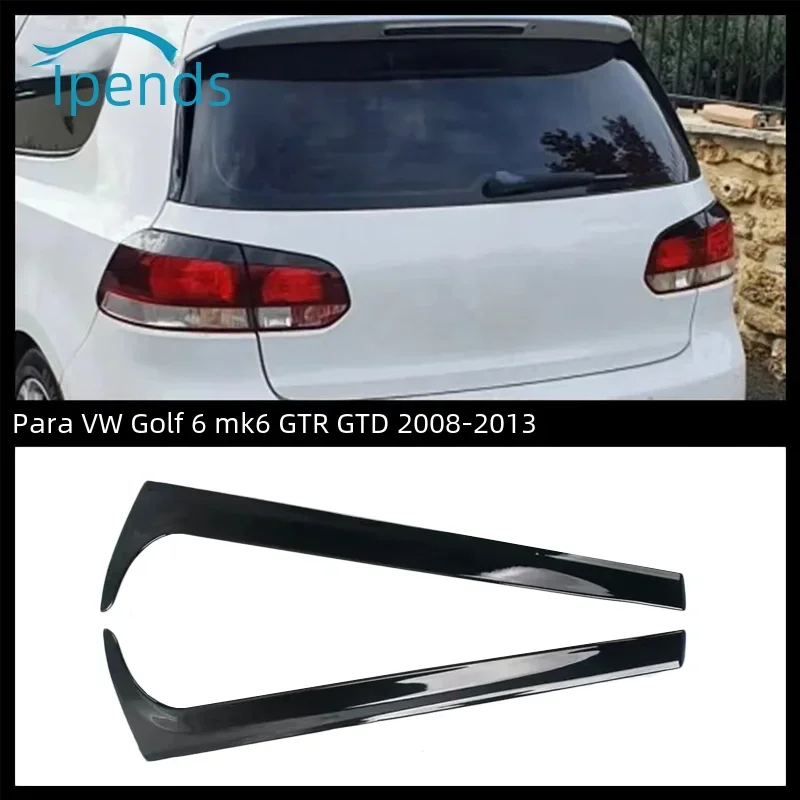 Para VW Golf 6 MK6 GTI R GTD estándar 2008-2013 negro brillante ventana trasera alerón lateral para maletero Canard Canards accesorios divisores