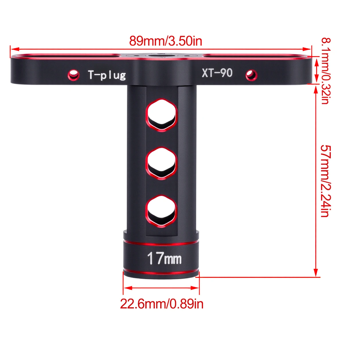 Herramienta de llave de manga de tuercas hexagonales de rueda de aluminio de 17mm para 1/8 RC coche todoterreno Monster Truck Trax X-MAXX