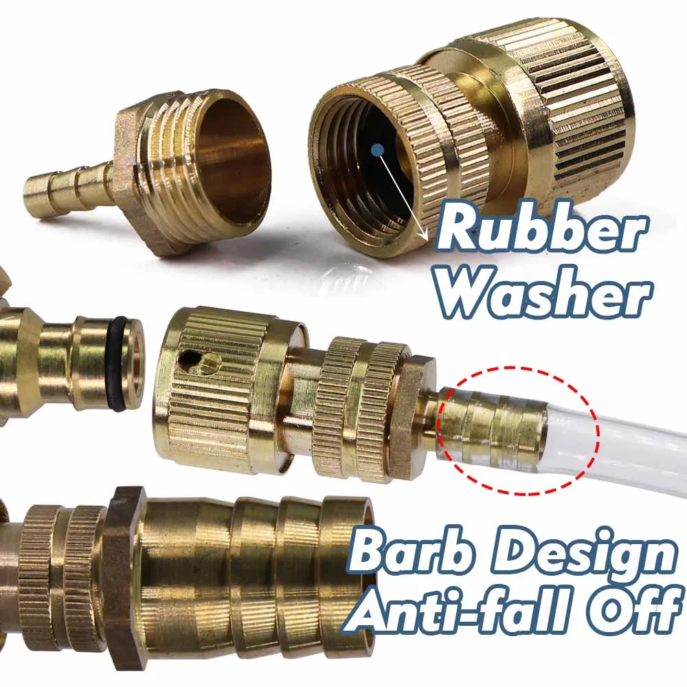 Adaptador de lengüeta para manguera de latón de 6-32mm con conector rápido de 16mm, tubería de riego para jardín, conexión de reparación, accesorio de junta de acoplamiento