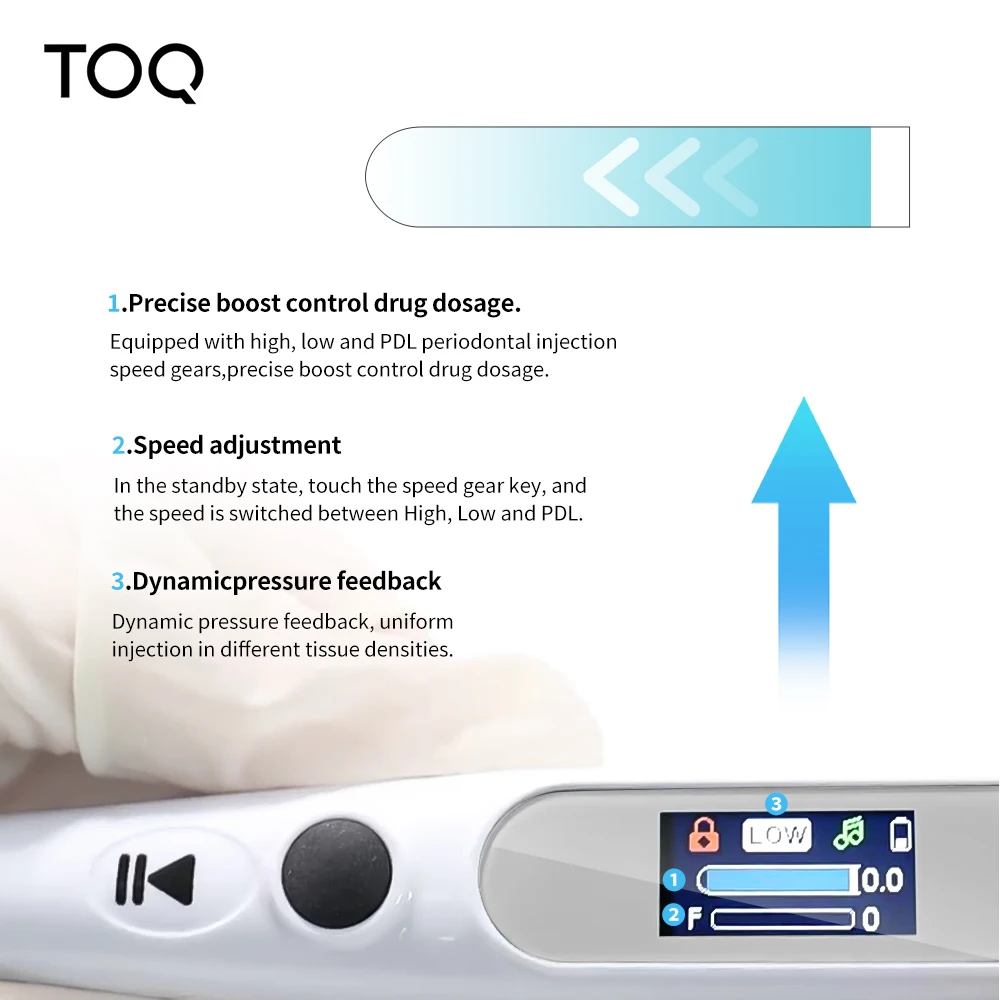 Inyector de Anestesia Dental Oral Portátil, Inalámbrico, Indoloro, con Pantalla LCD Operable, Recargable y con Succión