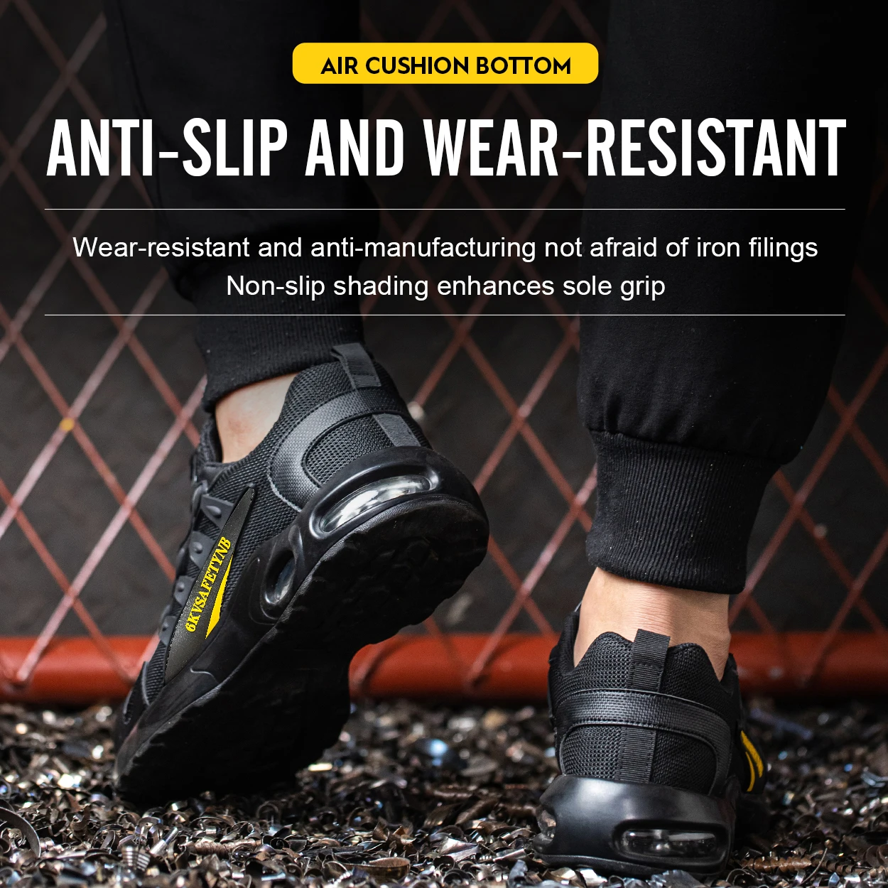 Zapatos de seguridad con botón giratorio para hombre, zapatillas de trabajo con punta de acero, zapatos indestructibles, botas de trabajo a prueba de pinchazos, zapatos de seguridad con cojín de aire