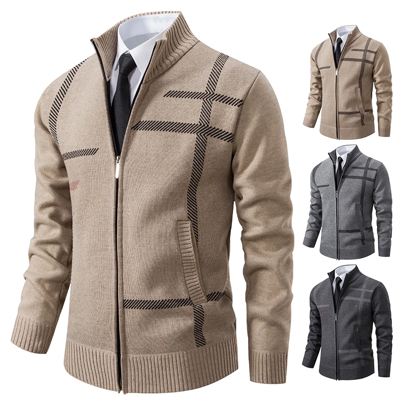 Cárdigan de punto para hombre, camisa de pie, abrigo informal, ropa de primavera y otoño, novedad de 2023