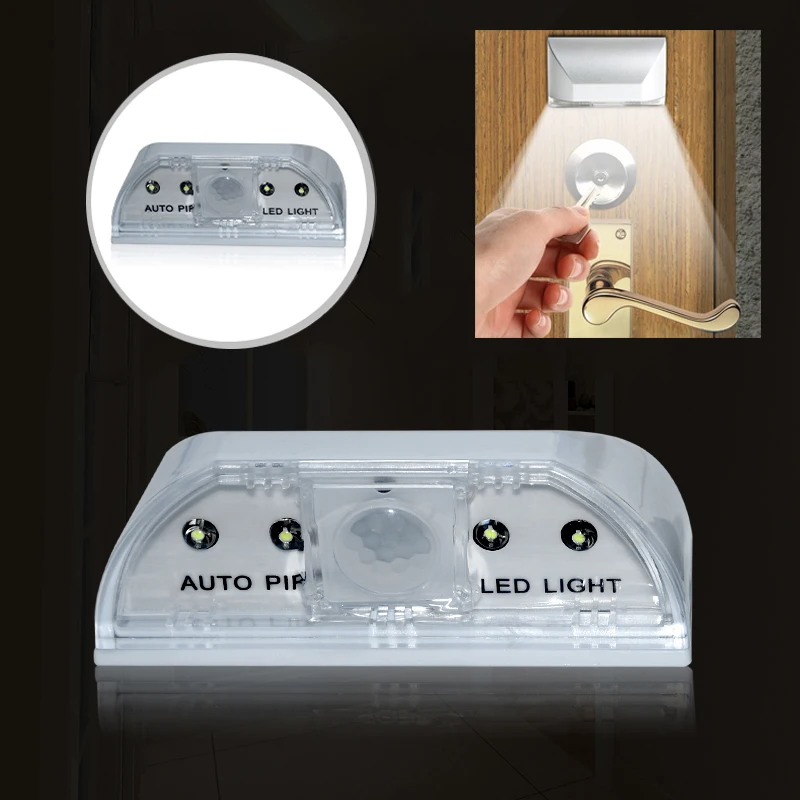 Lámpara LED inteligente con forma de cerradura, lámpara con Sensor de cerradura de puerta, Detector de movimiento automático con pilas para cocina, pasillo y escalera