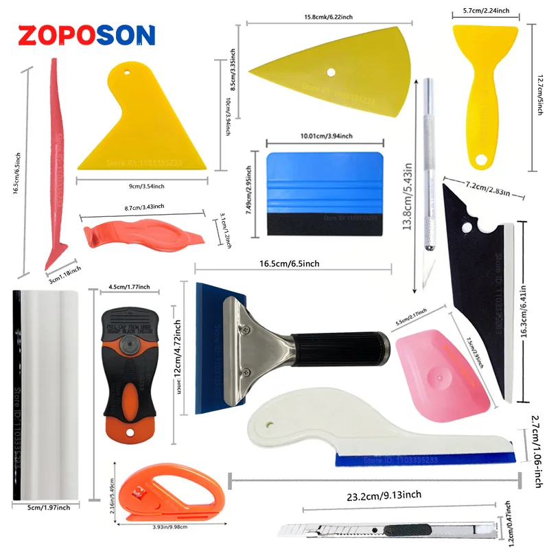 Nuevo Kit de herramientas de instalación de película de tinte de vinilo para coche, raspador de goma, soporte magnético, pegatina para envolver, cuchillo de talla con cuchillas de repuesto