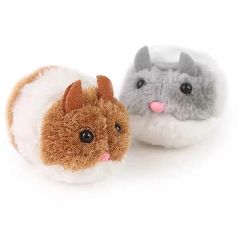 Nuevo juguete de ratón mecánico de simulación, volteá alrededor de correr, hámster de peluche, mascota, gatito, ratón de peluche de seguridad, juguete para regalo interactivo