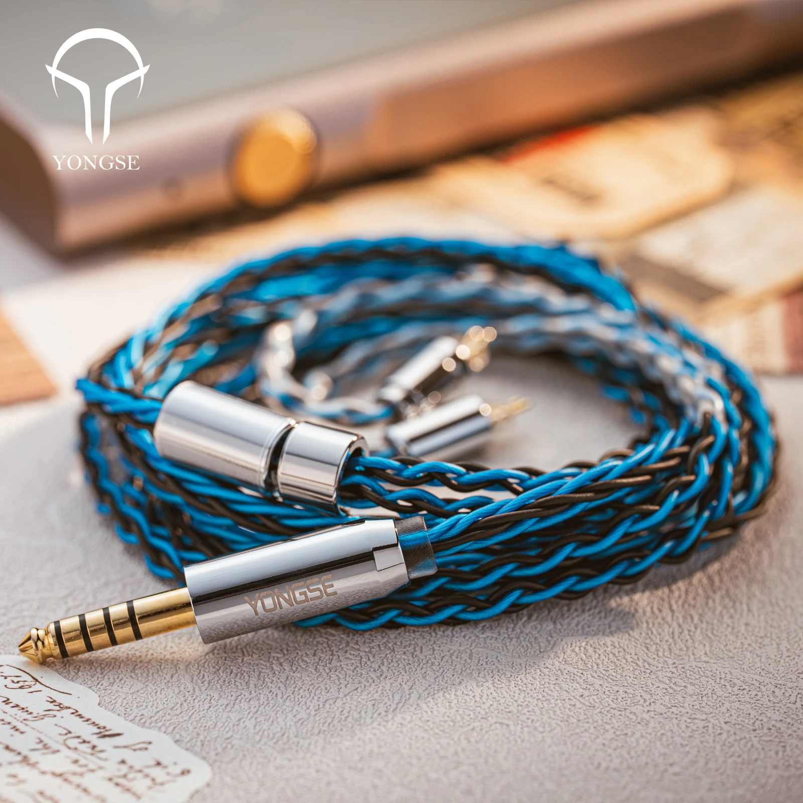 Yongse Danube Cable de actualización de auriculares chapados en plata de cobre y cristal único de alta pureza 6N