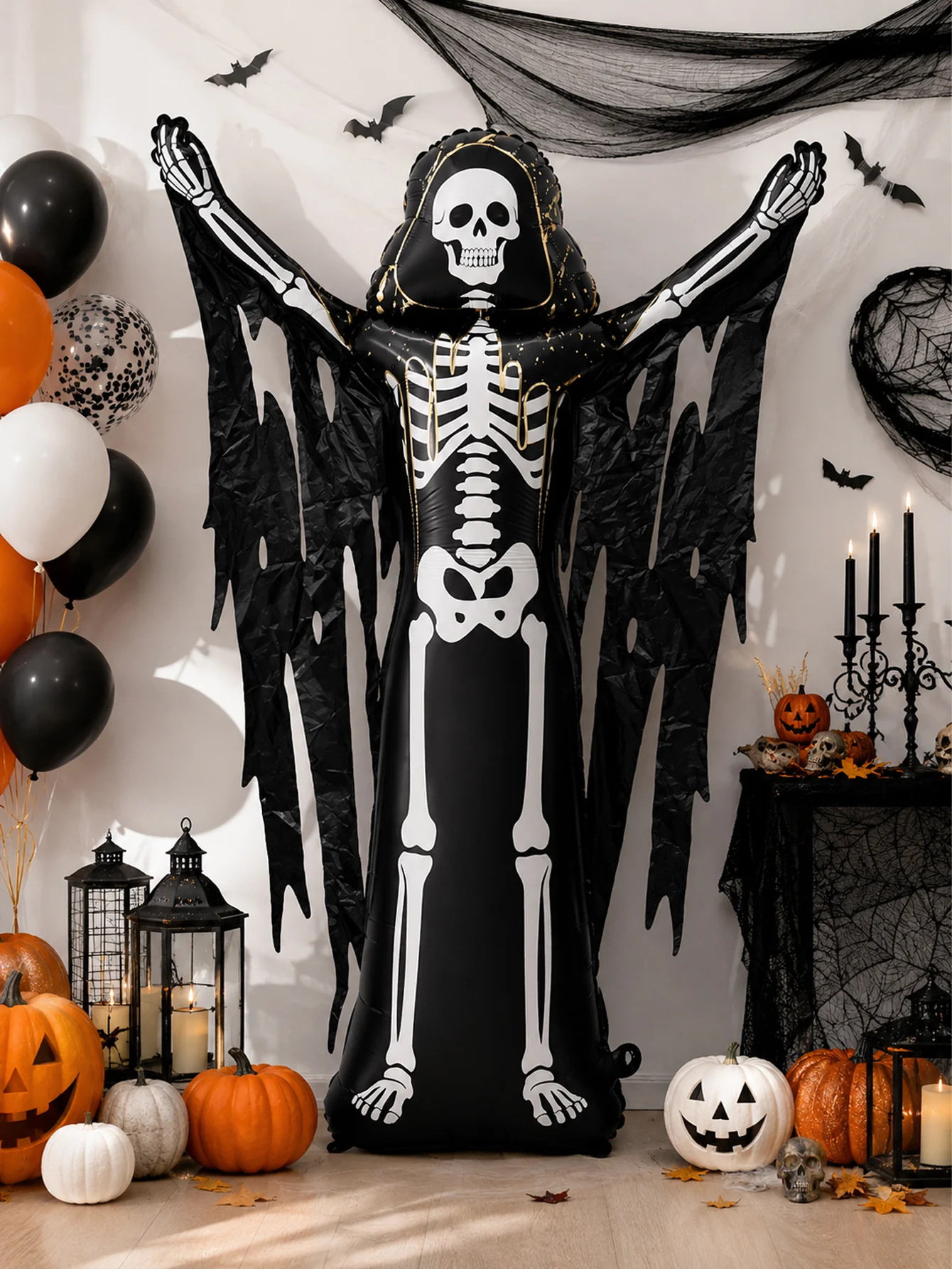 1 globo de calavera de Halloween (estilos variados) – Adecuado para decoraciones de Halloween, eventos temáticos de calaveras, fiestas de terror.