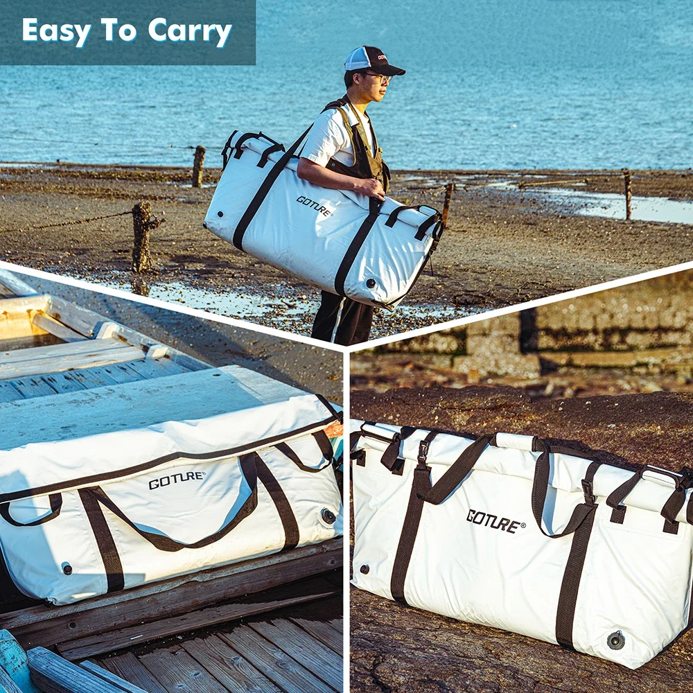 Goture-bolsa enfriadora de pesca con aislamiento, bolsa de congelador Marina impermeable, bolsa de transporte portátil para pesca en barco