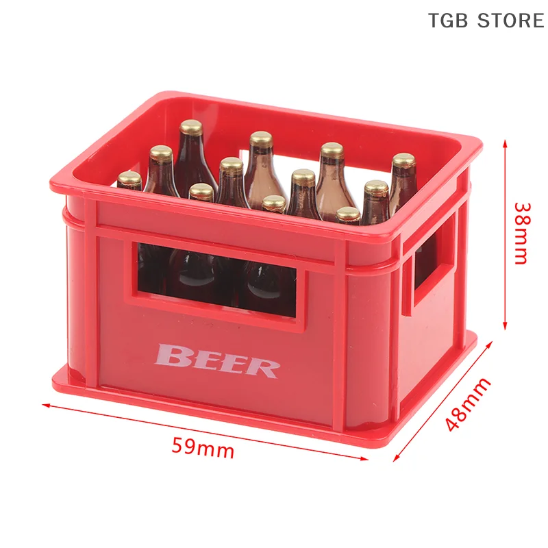 1:12 casa de muñecas Mini botella de bebida de cerveza caja de cerveza caja de bebidas Bar cocina decoración juguete