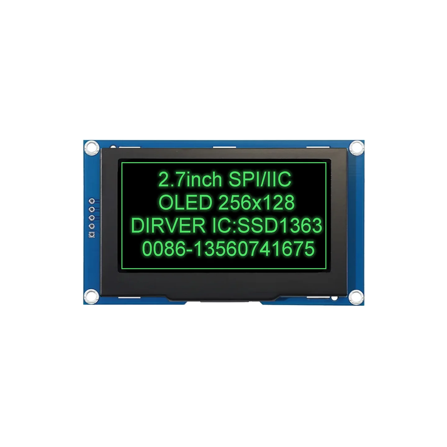 Pantalla OLED de 2,7 pulgadas, 256x128, interfaz COG SPI IIC I2C, Panel LCD de 4 pines, 7 pines, 30 pines, 256x128