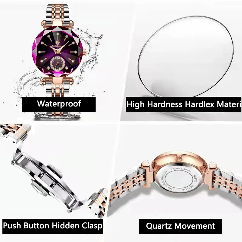 POEDAGAR, reloj de pulsera elegante de lujo para mujer, relojes de cuarzo de acero inoxidable resistentes al agua para mujer, vestido informal sencillo, reloj para mujer