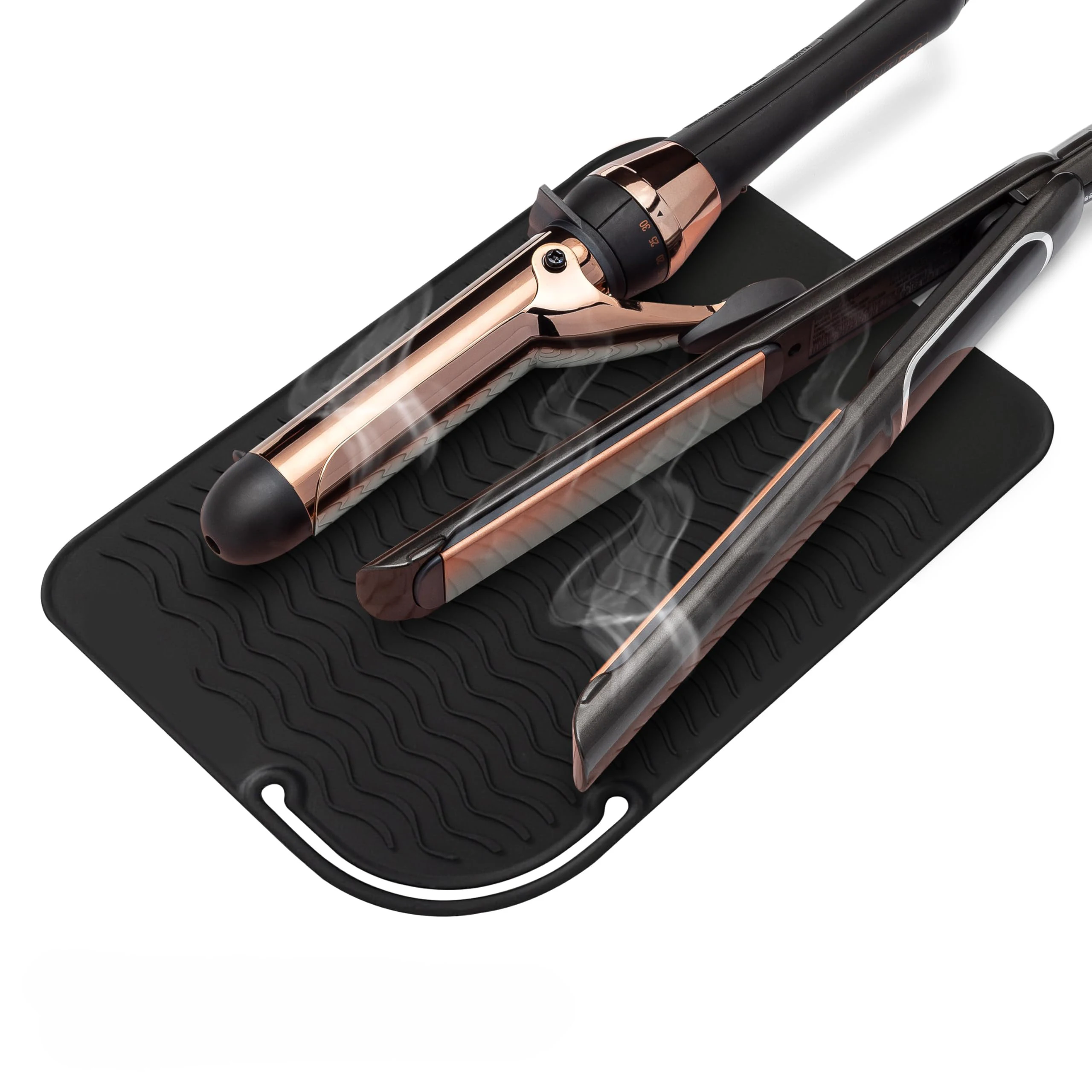 Juego de 3 Alfombrillas Resistentes al Calor para Planchas de Pelo, Plancha de Cerámica de Titanio y Rizador de Pelo, Accesorios para Proteger de Quemaduras