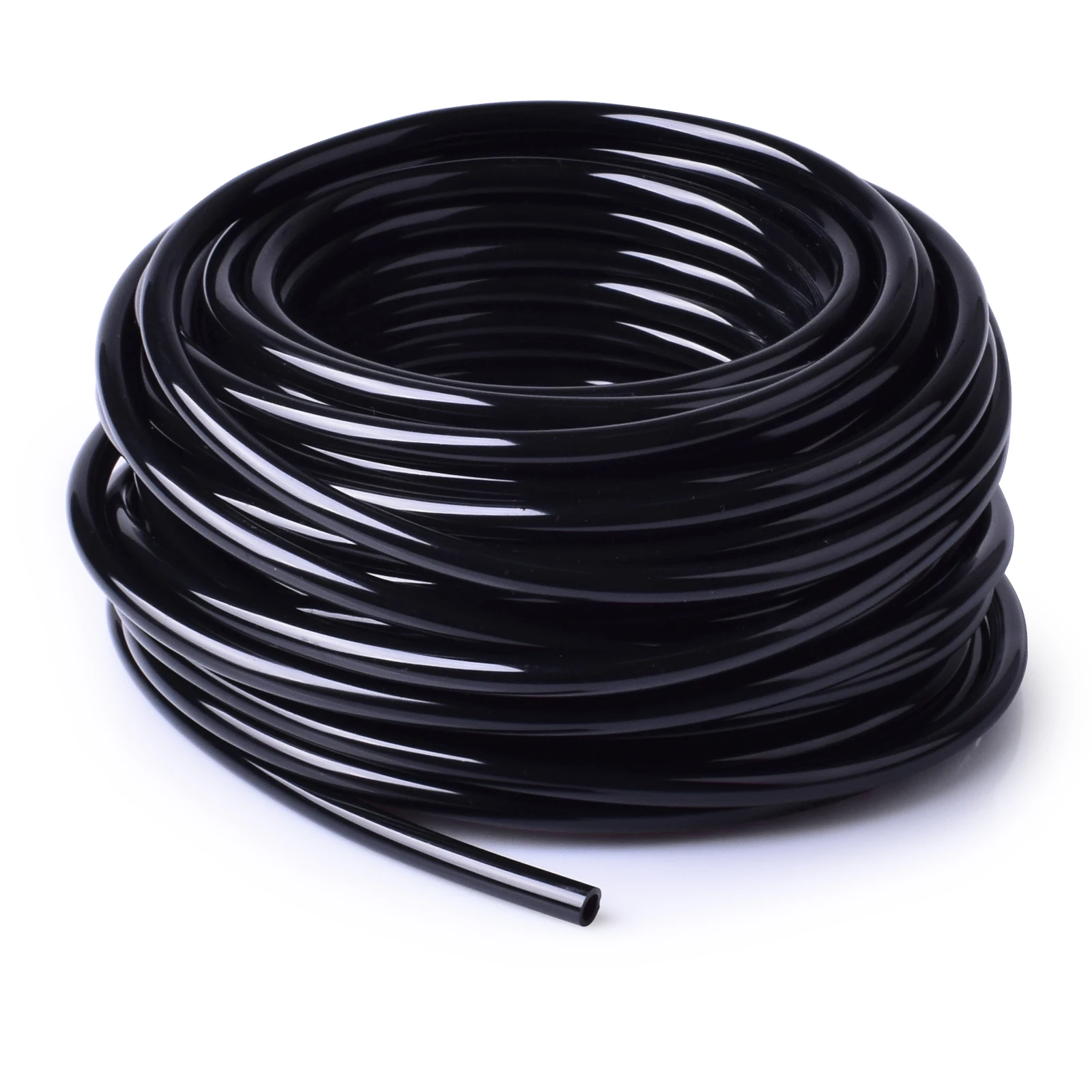 Tubo de riego por goteo de 50 pies y 1/4 pulgadas, tubo de distribución en blanco, línea de tubo de riego de jardín para sistema de riego de jardín