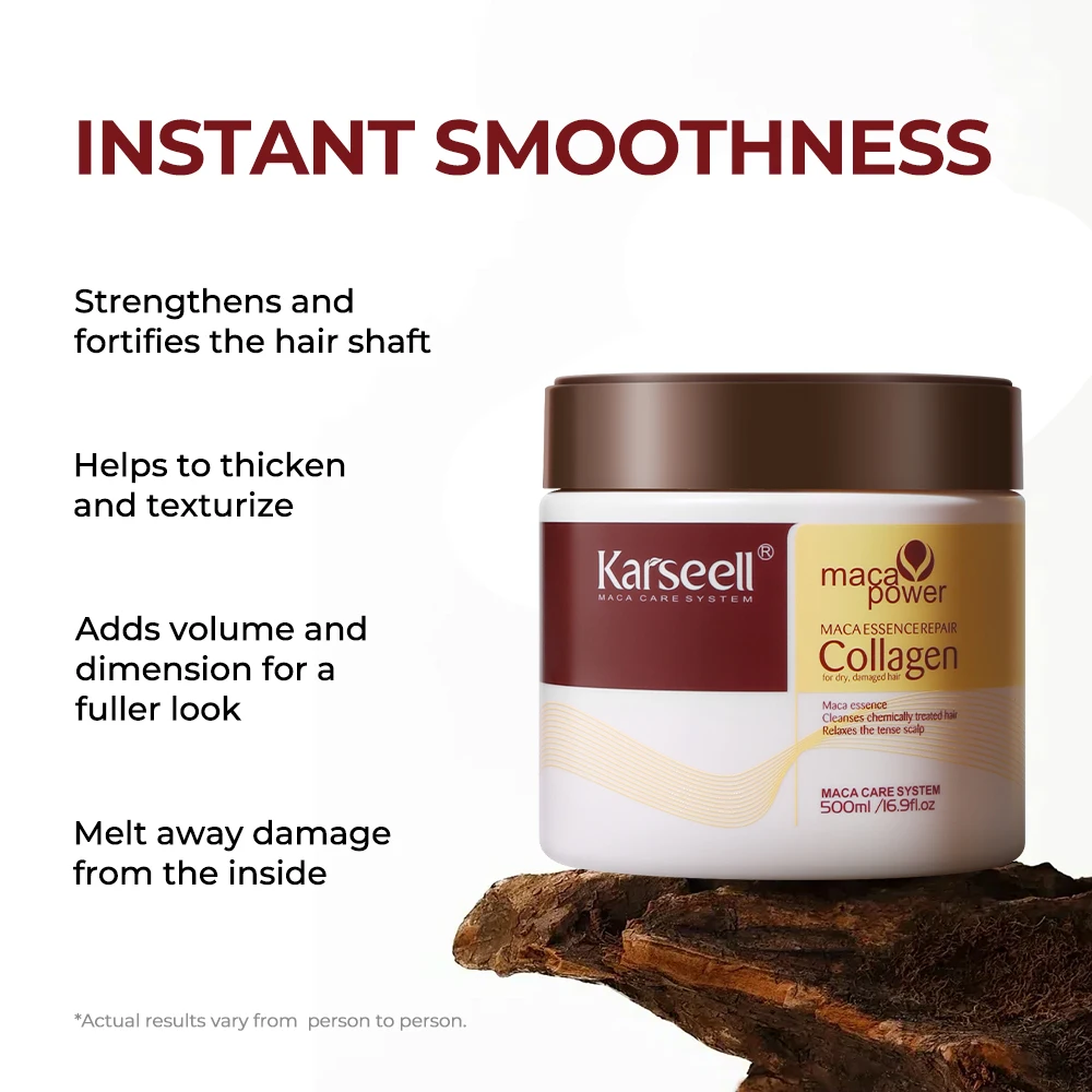 Karseell Mascarilla capilar de colágeno Reparación profunda Acondicionamiento Aceite de argán Tratamiento capilar Esencia para cabello seco y dañado Todo tipo de cabello