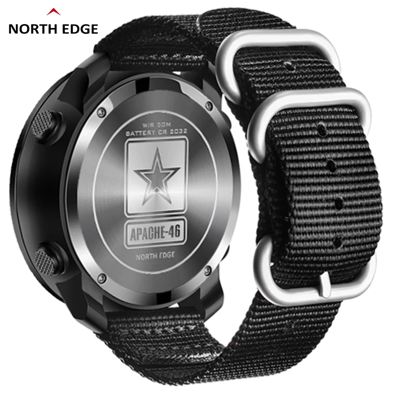 NORTH EDGE APACHE-46 reloj Digital para hombre deportes al aire libre correr natación relojes deportivos al aire libre altímetro barómetro brújula WR50M