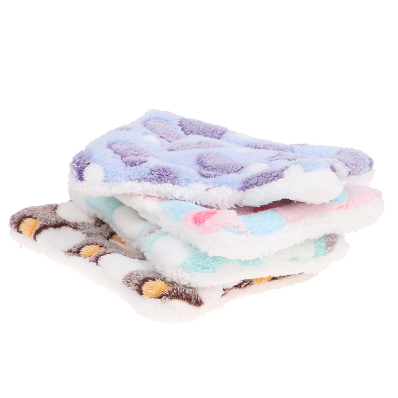 Estera de felpa de invierno, saco de dormir lavable para animales pequeños, almohadilla de cama cálida de lana para mascotas para conejo, Chinchilla, hámster, conejillo de indias