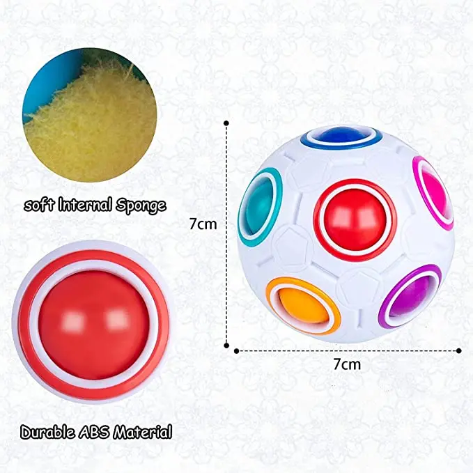 Bola mágica de rompecabezas de arcoíris, Bola de cubo de velocidad, divertida pelota para aliviar el estrés, rompecabezas 3D a juego de colores, juguete para niños, adolescentes y adultos