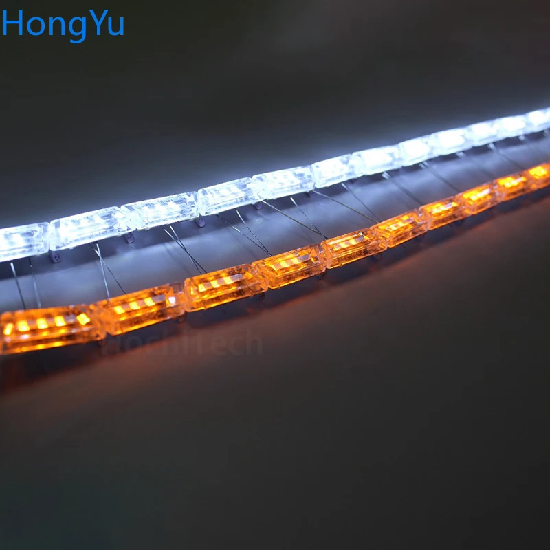 Tira de luces LED Flexible Crystal Angel Tears con señal de giro DRL de circulación diurna blanca con función amarilla siguiente