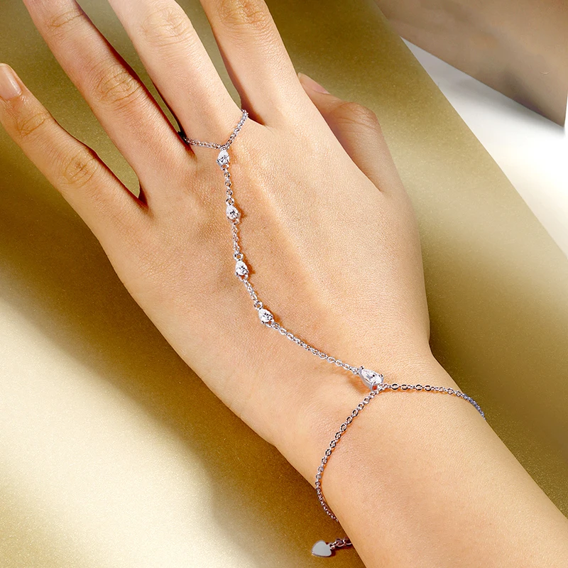 Smyoue, pulseras de moissanita auténtica con corte de pera para mujeres y niñas, cadena de lujo con diamantes de laboratorio, joyería chapada en plata de ley S925 de 18K