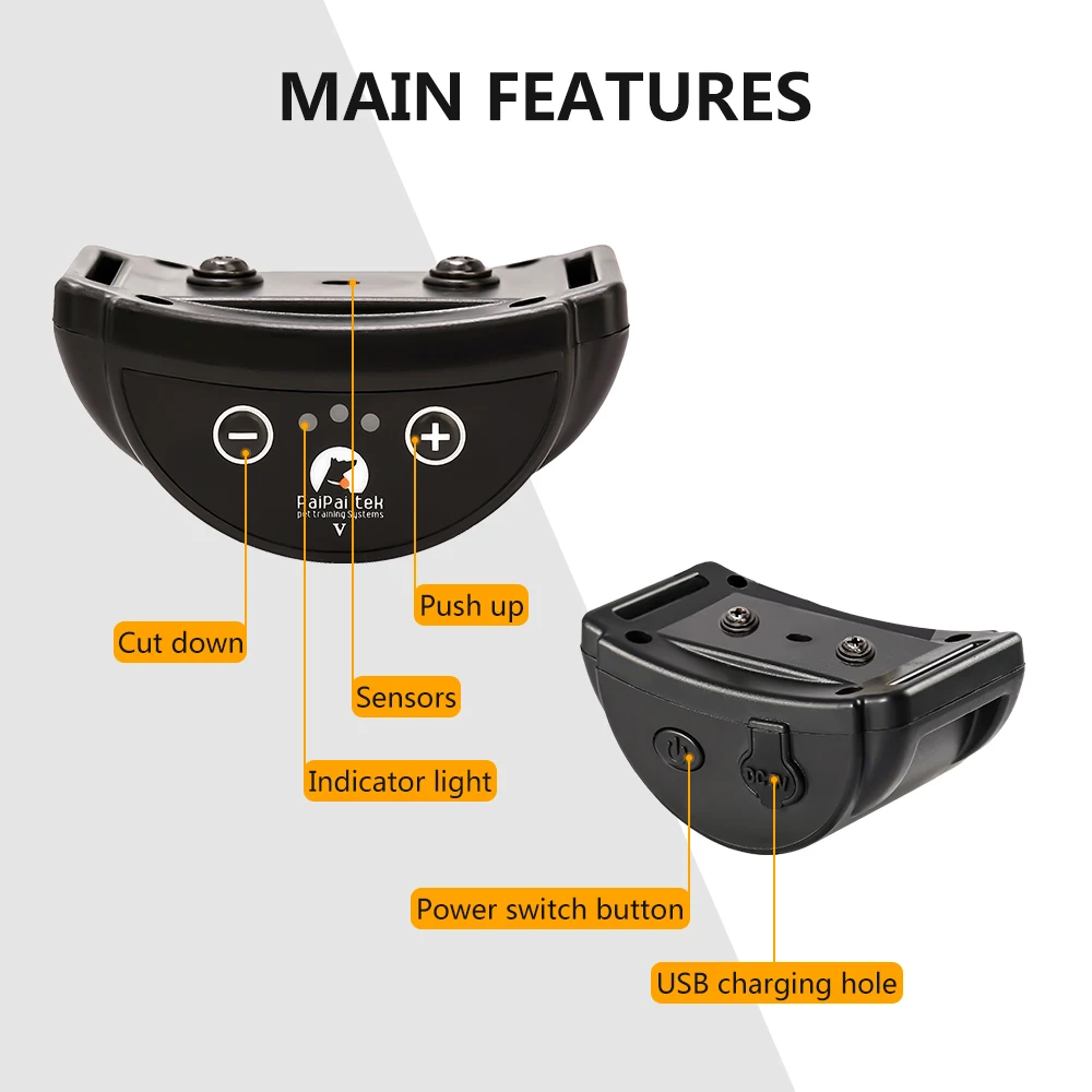 Dispositivo antiladridos para perros, Collar de entrenamiento con vibración para mascotas, recargable, sin descargas estáticas, Control de perros, Collar impermeable para perros