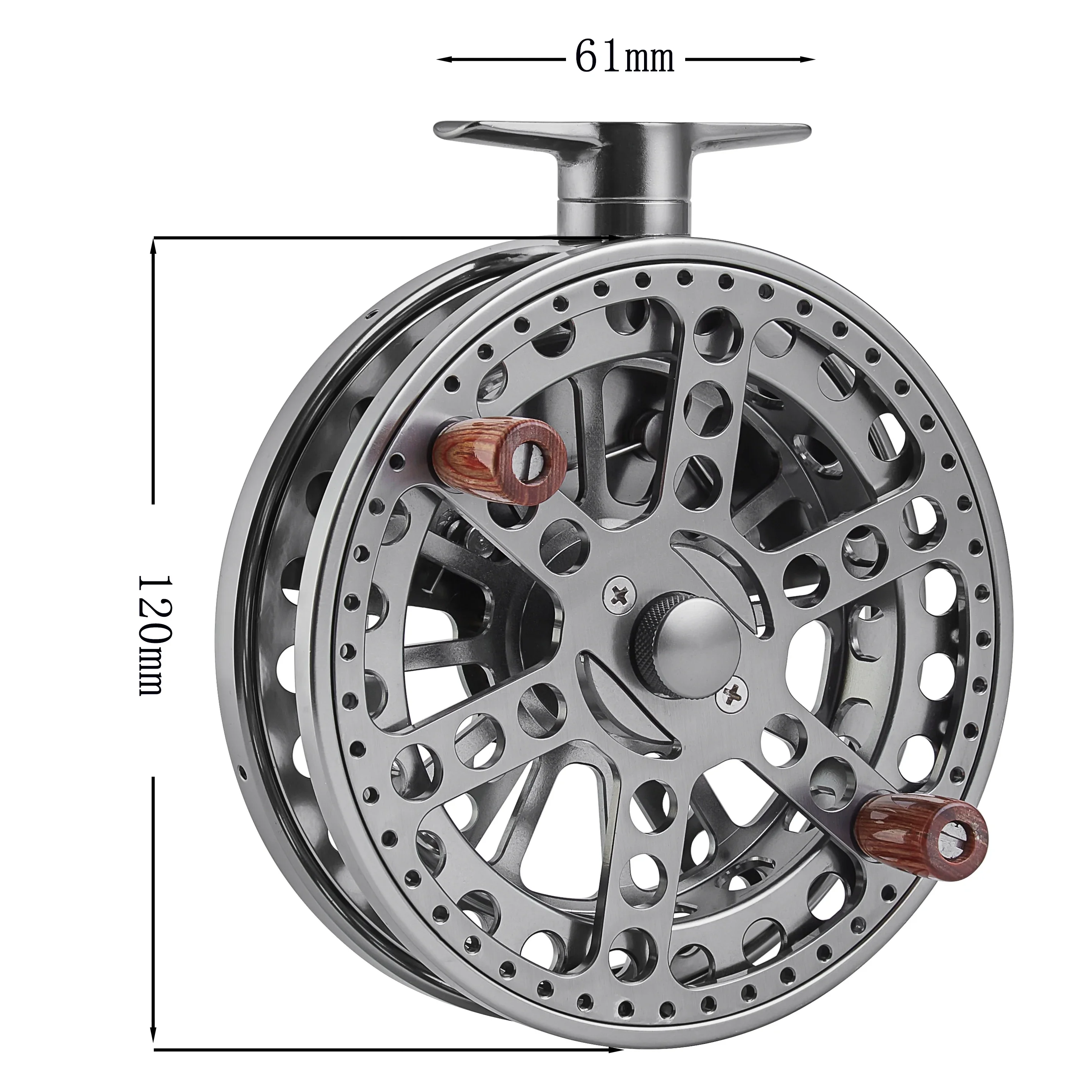 Carrete flotante de 120mm, 4 y 3/4 pulgadas, dirección cambiable para trote grueso, barra Steelhead, pesca flotante de salmón