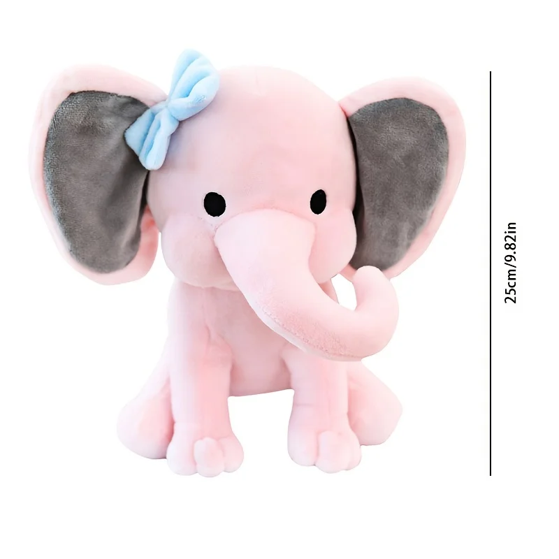 Muñeco de elefante durmiente cómodo, elefante rosa y gris, juguete de peluche para niños, regalos de cumpleaños, regalos navideños