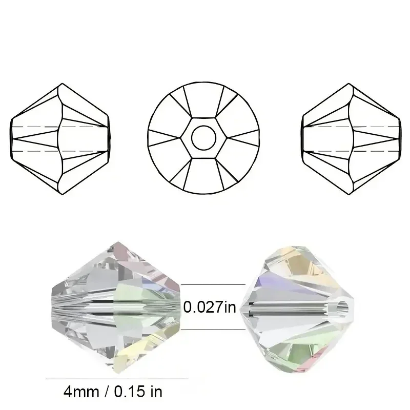 Juego de cuentas de cristal bicono de 24 colores con estuche de almacenamiento, cuentas facetadas brillantes para fabricación de joyería, collar bohemio artesanal DIY