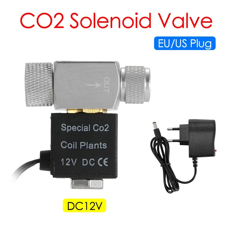 Válvula Solenoide para acuario, regulador de sistema de CO2, accesorios para acuario, válvula magnética eléctrica de baja temperatura para pecera DC12V