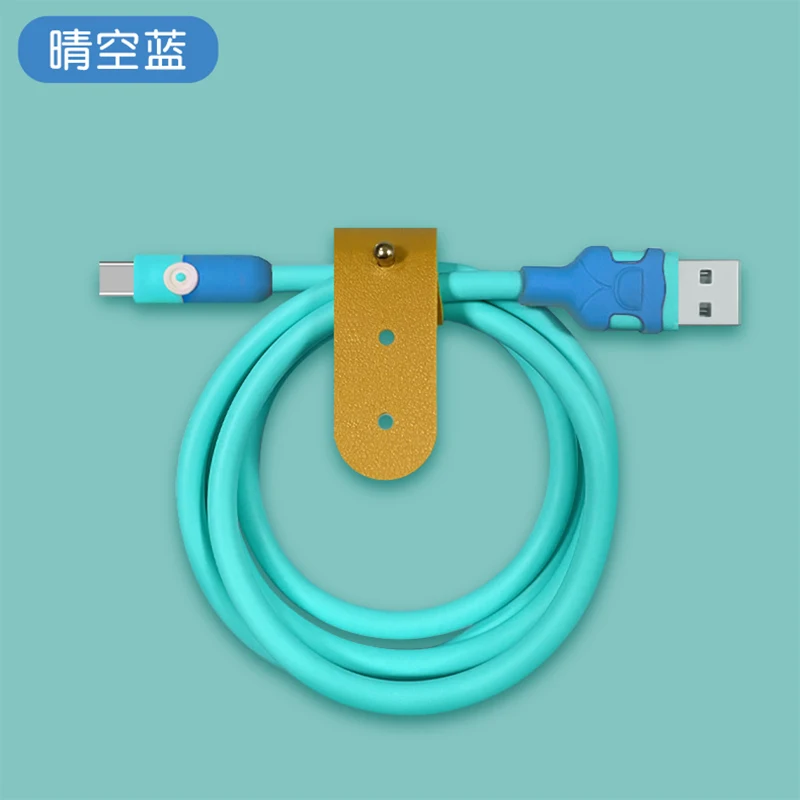 Cable USB C de carga rápida 6A, Cable de datos de silicona suave y líquido para Huawei, Xiaomi, Samsung, 1/1, 5/2M, Cable cargador USB C para teléfono móvil