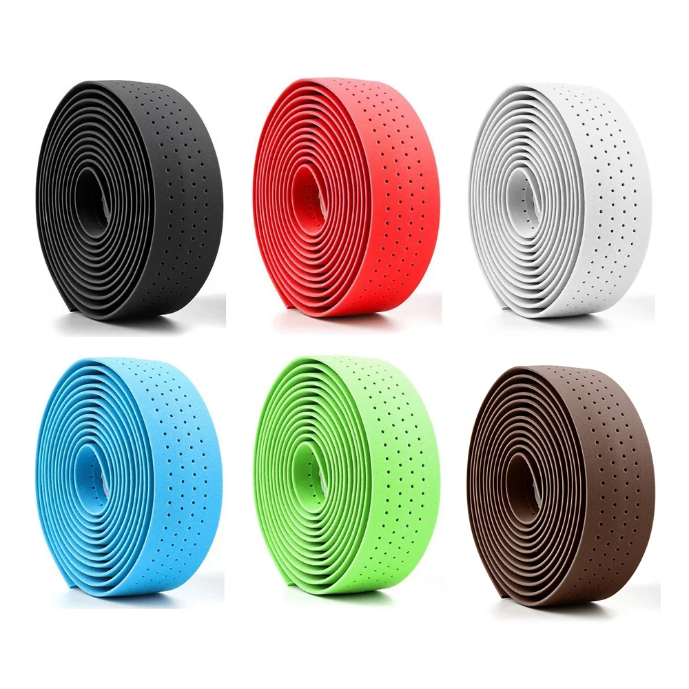 Cinta de manillar para bicicleta de carretera EVA, perforada, de 3 mm de grosor, absorbente, antideslizante, que absorbe el sudor, ligera, transpirable, para ciclismo