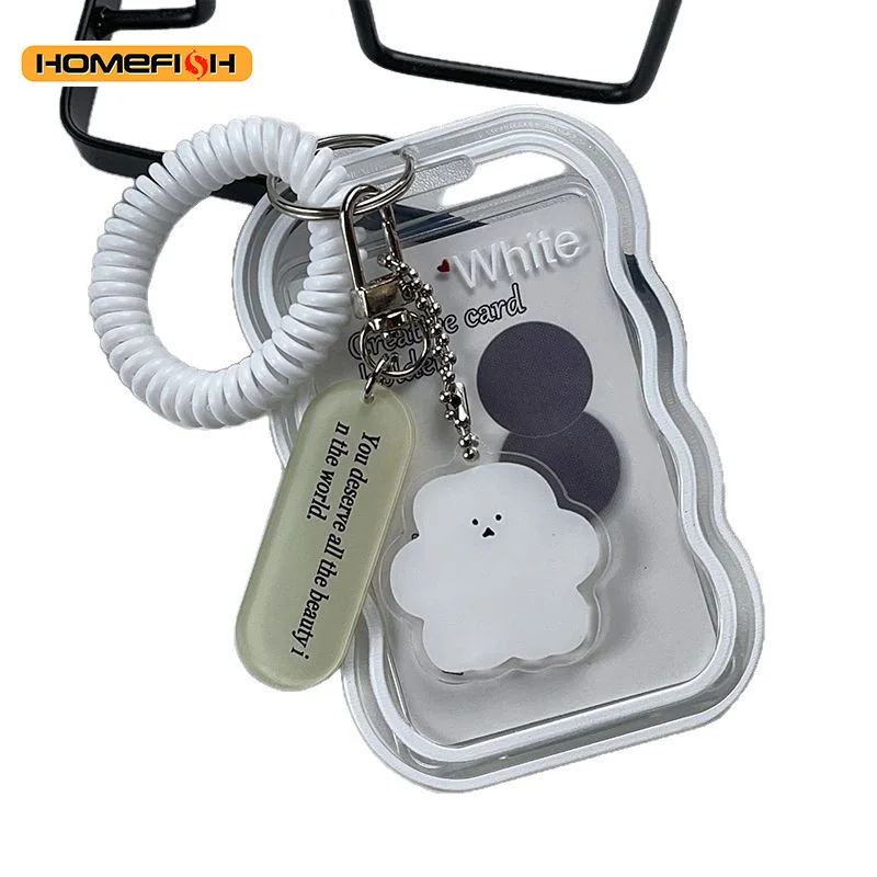 HOMEFISH - Portafotos Creativo Kpop, Llavero Transparente, Funda Protectora para Fotos, Tarjetas de Autobús y Estudiante