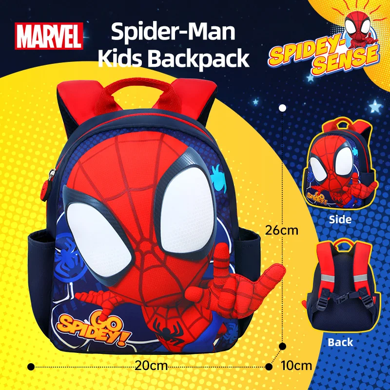 Mochila Disney Spider-Man para niños y niñas, bonita, cómoda, transpirable, ultraligera, impermeable