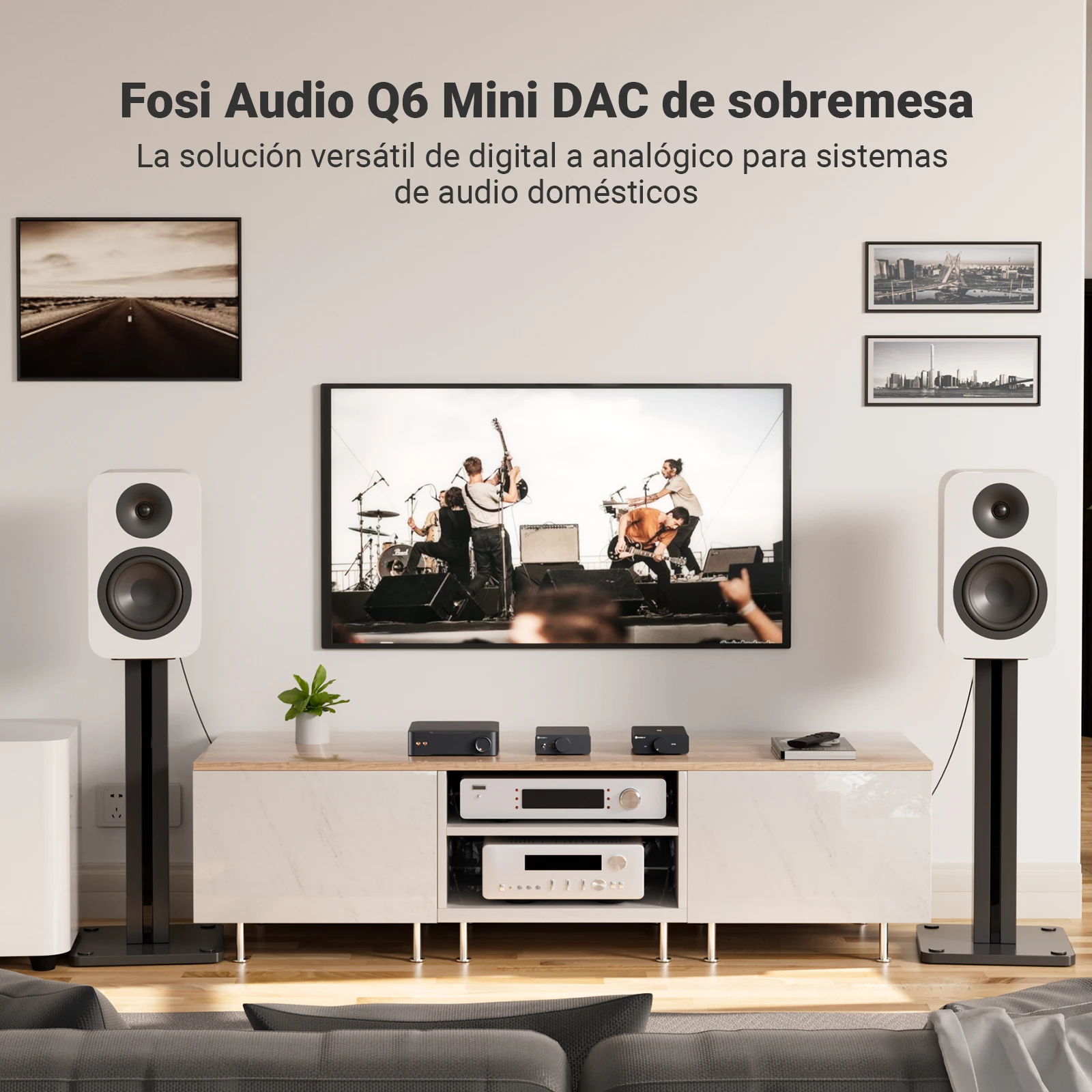 Fosi Audio Q6 USB DAC: chipset XMOS XU316 y AK4493S, PCM 768 kHz/32 bits y DSD512 DAC de alta fidelidad de escritorio compacto