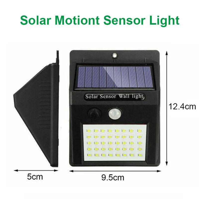 Luz Solar LED con Sensor de movimiento PIR, luz de pared para exteriores, impermeable, alimentada por energía Solar, farola, decoración de jardín, 6/30