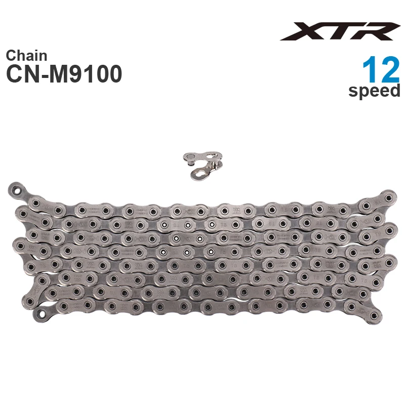 Cadena Original SHIMANO XTR CN-M9100 cadena de bicicleta de montaña MTB de 12 velocidades M9100 116/126L con enlace rápido