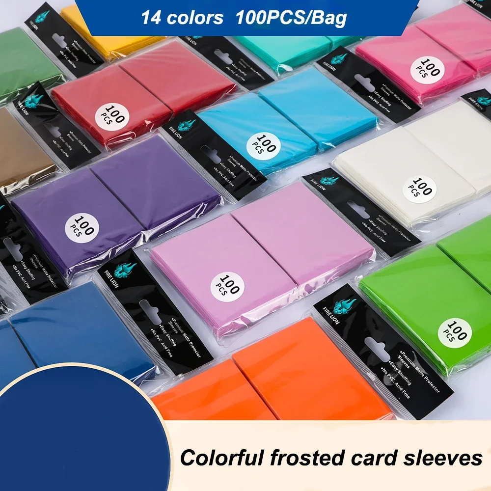 62x89mm 100 unids/set fundas para tarjetas comerciales mate sólido carga superior Protector de tarjetas de tamaño japonés para YGO