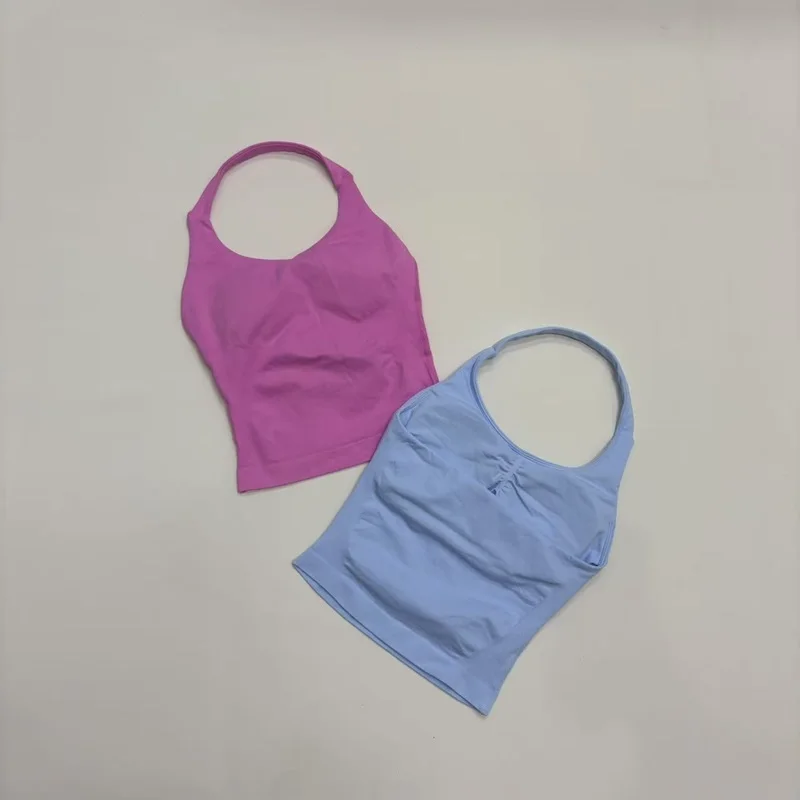 Top Deportivo Halter para Mujer, Sin Costuras, para Yoga, Pilates, Fitness, Entrenamiento, Running, Gimnasio, Transpirable