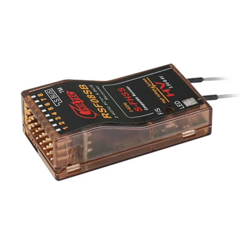 Receptor RSF08SB 8CH Futaba S-FHSS S.BUS Compatible con 10J 8J 6K 6J 14SG 18MZ 18SZ Frsky Delta 8
