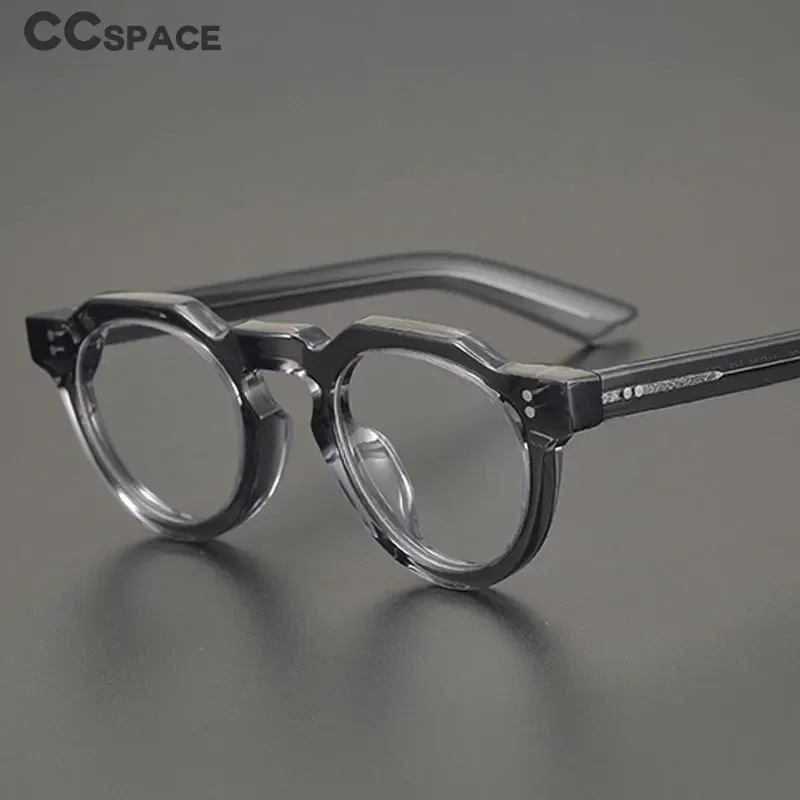 55464 Gafas de acetato de alta calidad, gafas redondas Vintage para hombre, gafas graduadas ópticas, montura para mujer, gafas de marca de lujo de Corea
