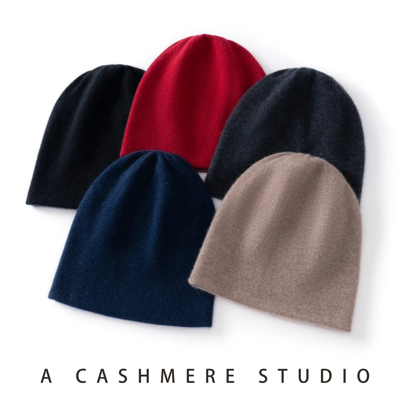 Gorro de cachemira pura de alta calidad para hombres y mujeres, gorros de invierno de doble capa gruesos de punto, gorros para mujer, sombreros para exteriores