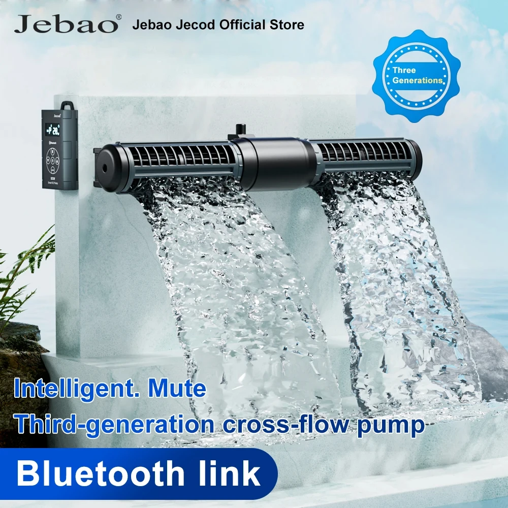 Bomba de Flujo Cruzado Bluetooth Jebao Jecod Serie DCW, Bomba de Circulación para Acuarios y Peceras, Control por Aplicación, Bomba de Agua DC