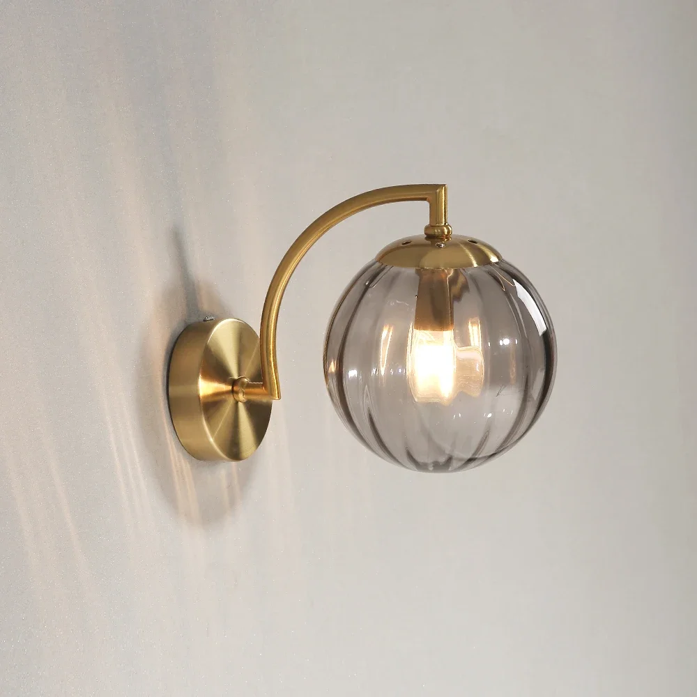 Lámpara de pared Led moderna, luz de pared de cristal de color, candelabro de noche minimalista nórdico para sala de estar, dormitorio, comedor, cocina, accesorio de iluminación interior