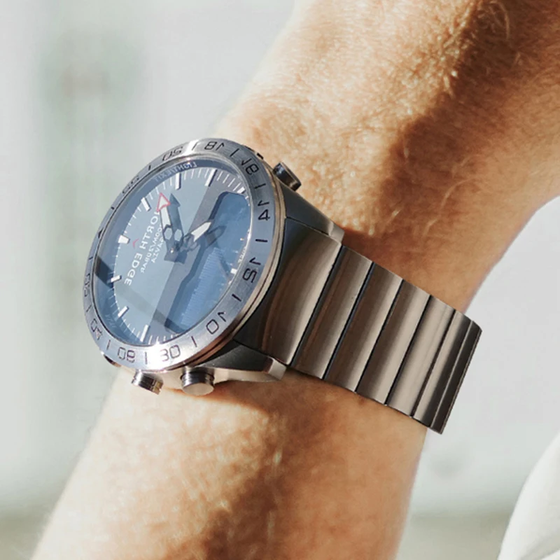 Reloj de buceo NORTH EDGE para hombre, reloj inteligente de lujo de acero completo para el ejército, brújula, altímetro, barómetro, reloj Digital resistente al agua 200m