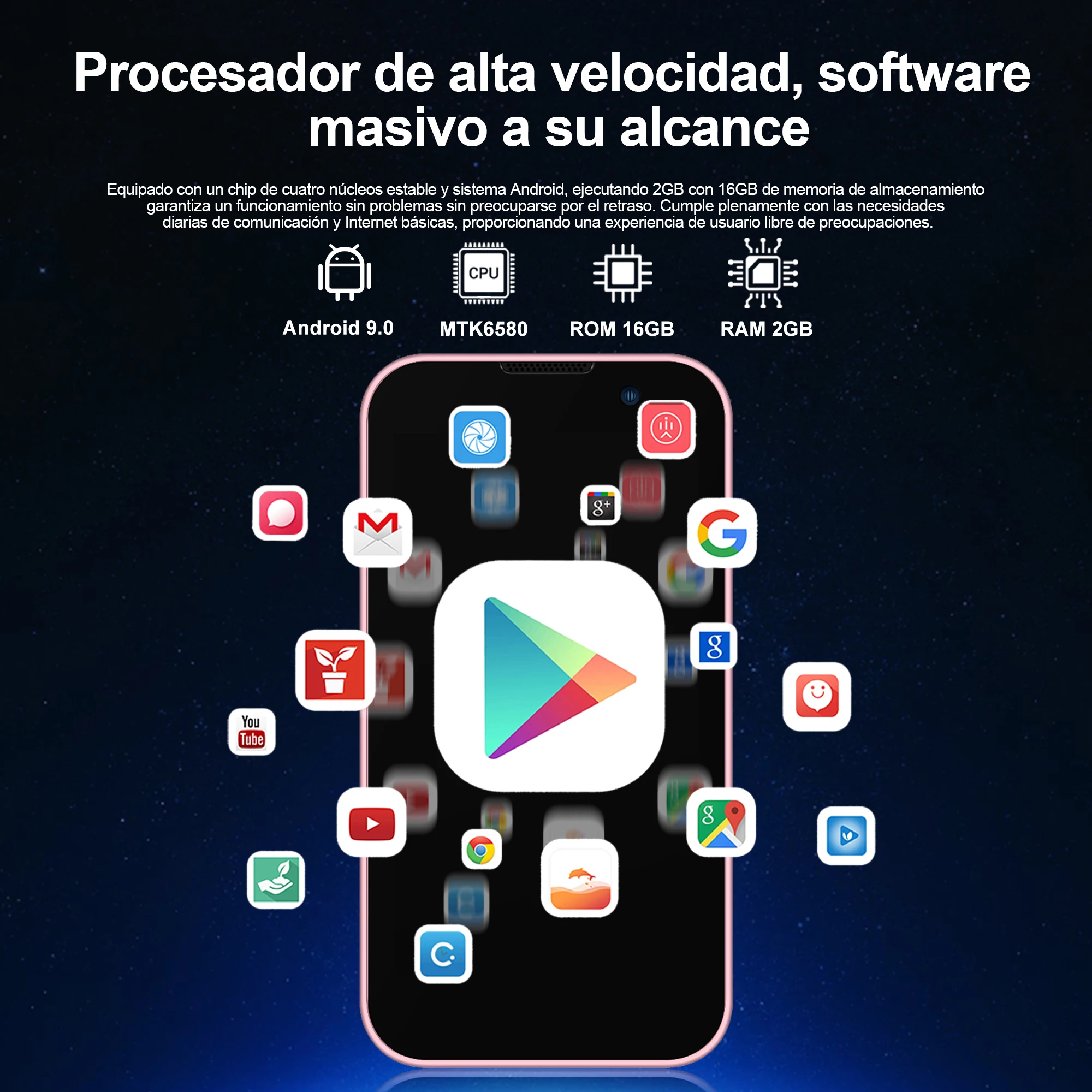 SERVO 17SE MINI 3G pequeño teléfono inteligente sistema Android Play Store 2GB + 16GB WhatsAPP GPS WiFi tarjeta SIM Dual 3,0 "pequeño teléfono móvil inteligente